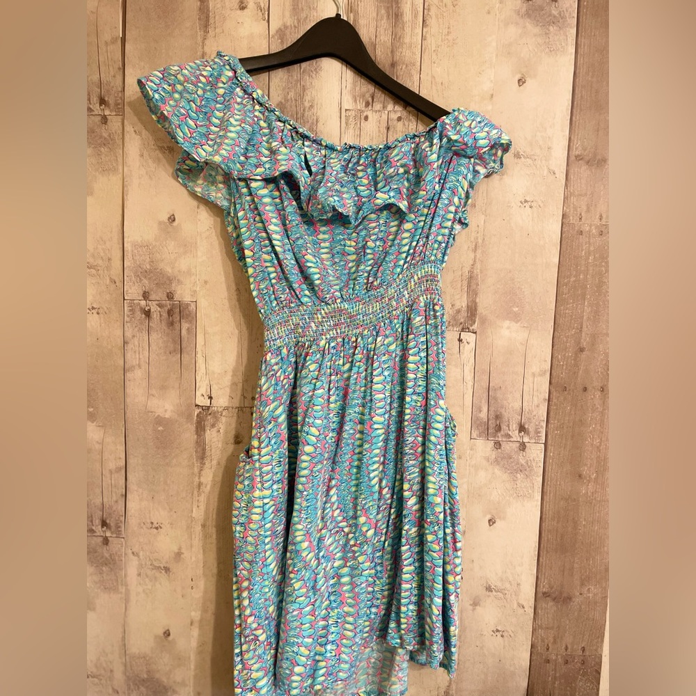 Lilly Pulitzer Off-the-Shoulder Seashell Dress – Size Large